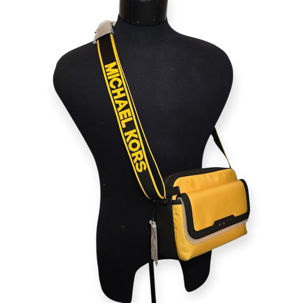 New Michael Kors Nylon Yellow and Black Men's Crossbody Bag